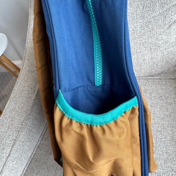 Crate & Kids Dreamer Colorblock Navy and Ochre Large Kids Backpack - Picture 11 of 15